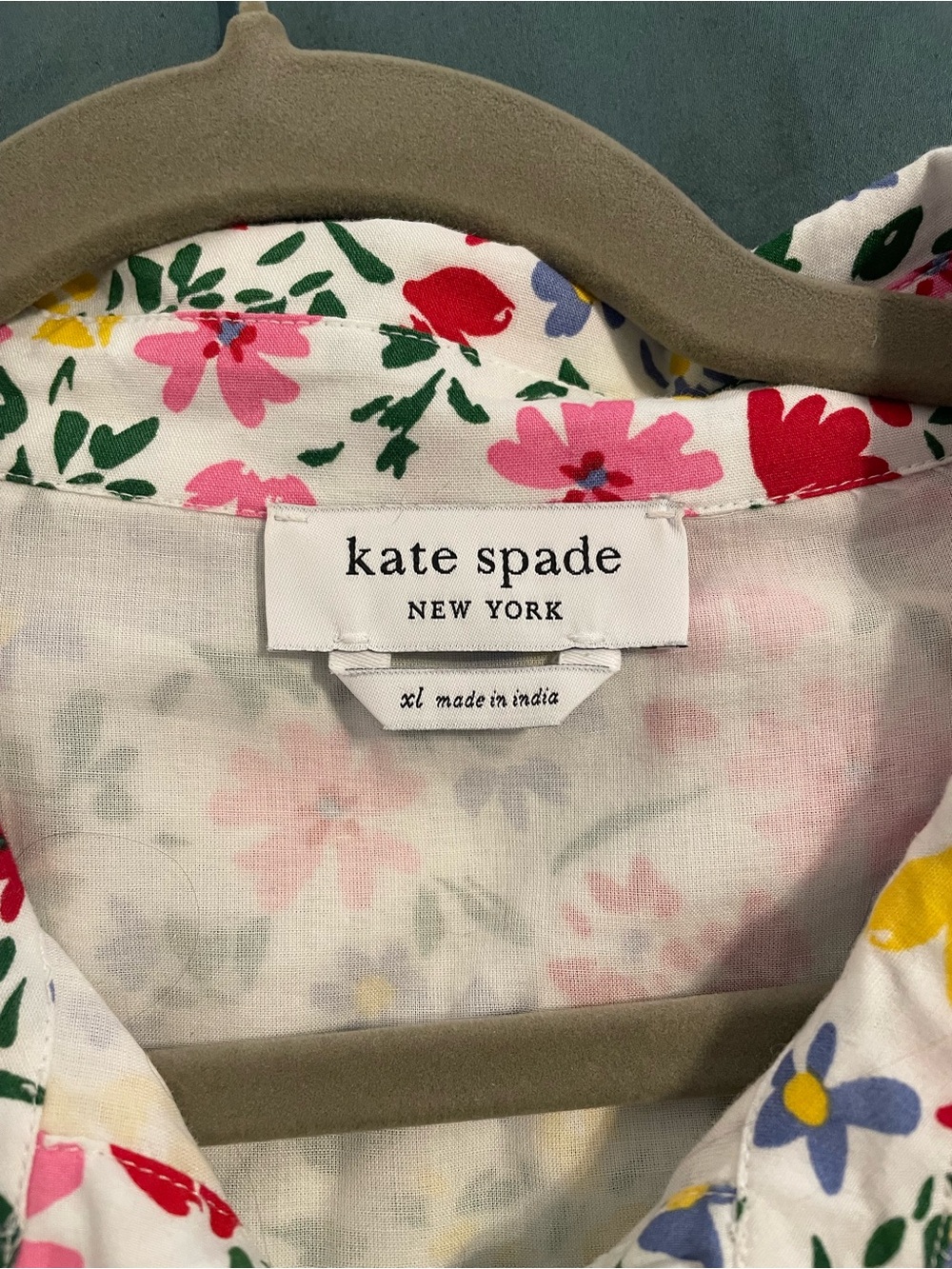 Kate Spade Shoreside Floral Shirtdress EUC XL - Picture 9 of 10